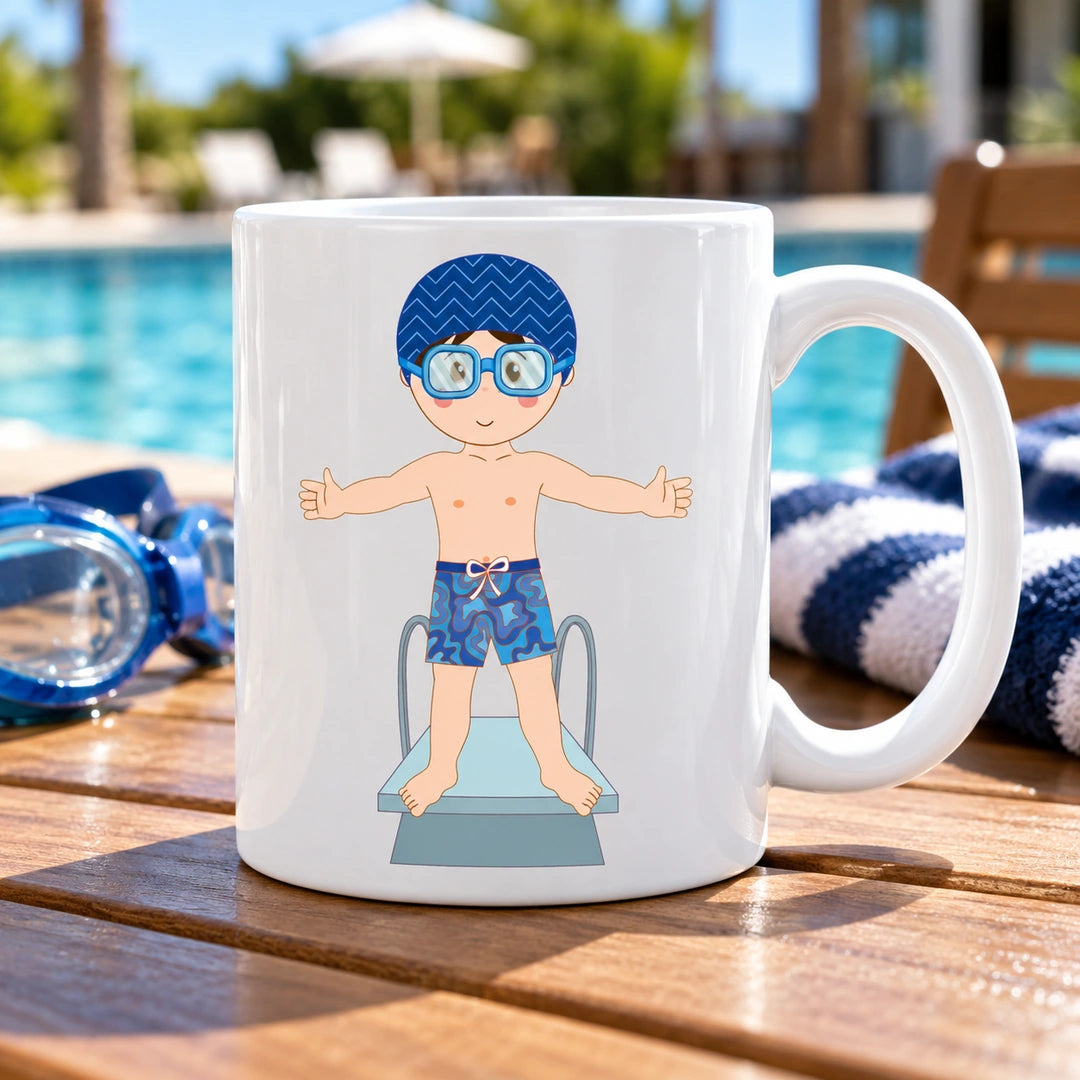 Caneca de Cerâmica Nadador em ambiente lifestyle | Cucawik