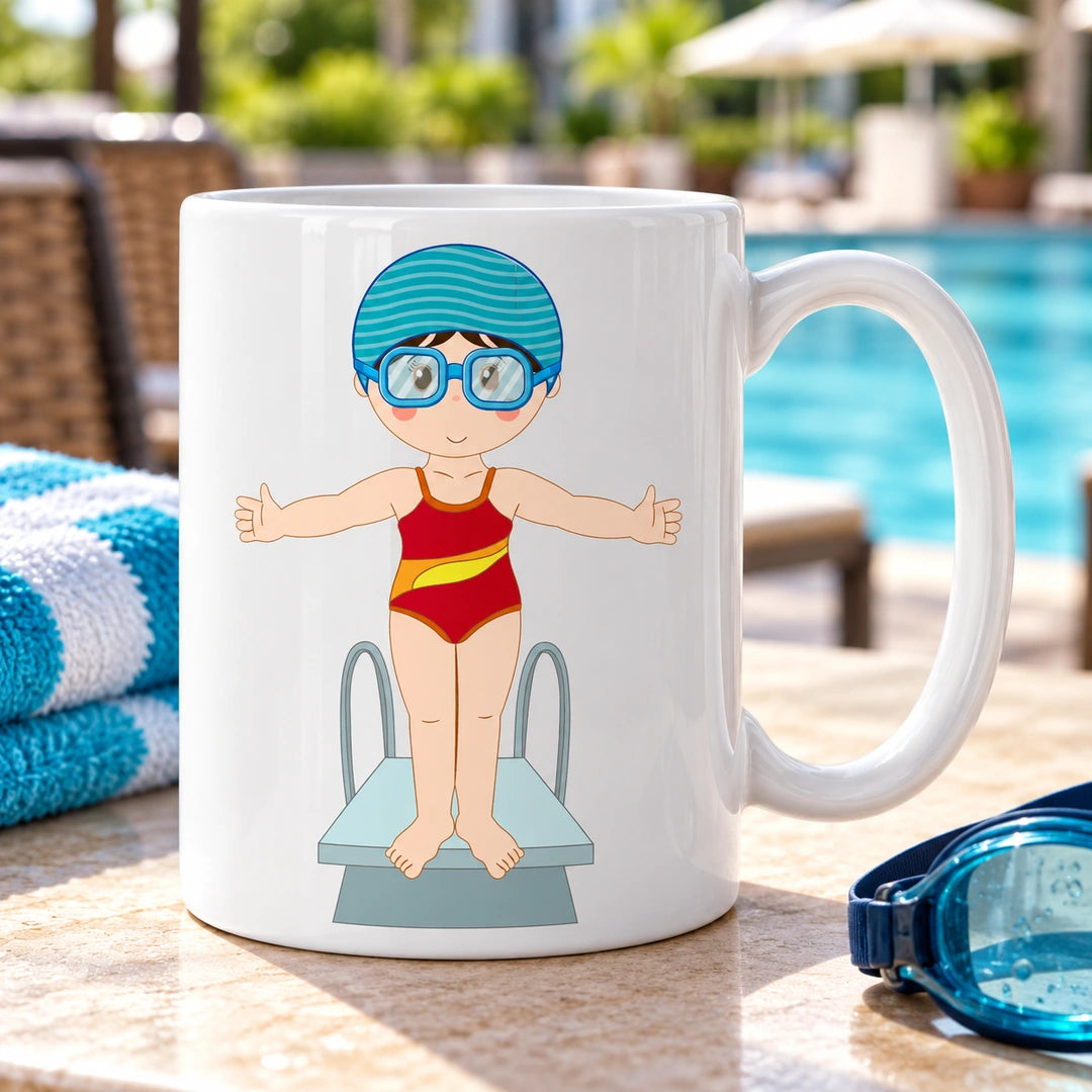 Caneca de Cerâmica Nadadora em ambiente lifestyle | Cucawik