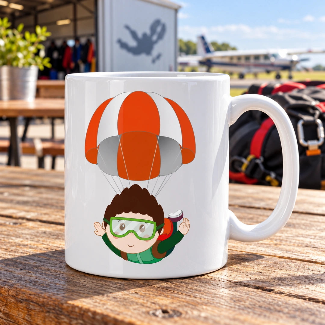Caneca de Cerâmica Paraquedista em ambiente lifestyle | Cucawik
