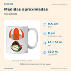 Caneca de Cerâmica Paraquedista — Medidas aproximadas | Cucawik