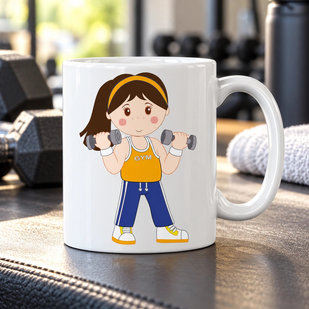 Caneca de Cerâmica Personal Trainer Mulher em ambiente lifestyle | Cucawik