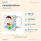 Caneca de Cerâmica Surfista Homem — Características | Cucawik