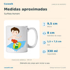 Caneca de Cerâmica Surfista Homem — Medidas aproximadas | Cucawik