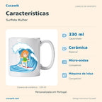 Caneca de Cerâmica Surfista Mulher — Características | Cucawik