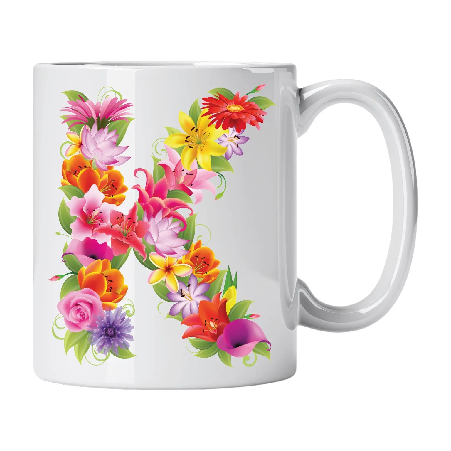 Caneca com Letra de Flores K Cucawik - Cucawik
