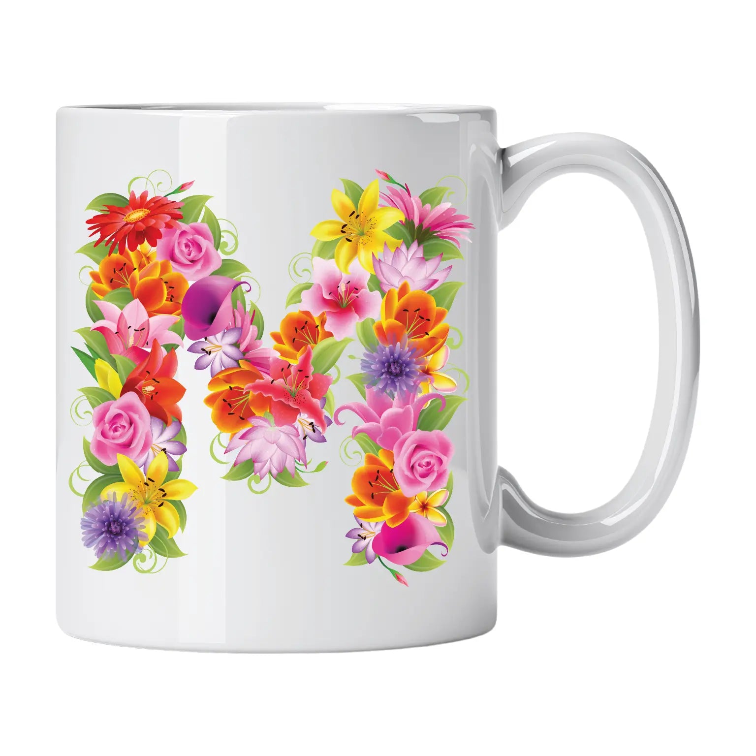 Caneca com Letra de Flores M Cucawik - Cucawik