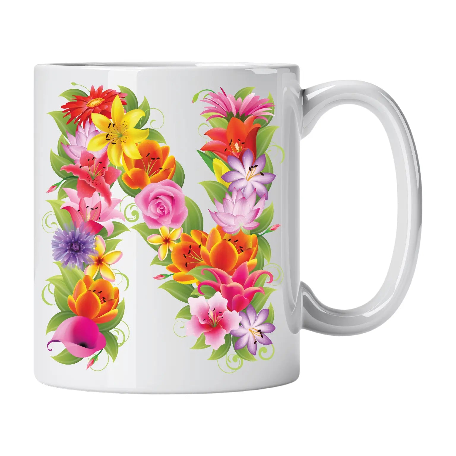 Caneca com Letra de Flores N Cucawik - Cucawik