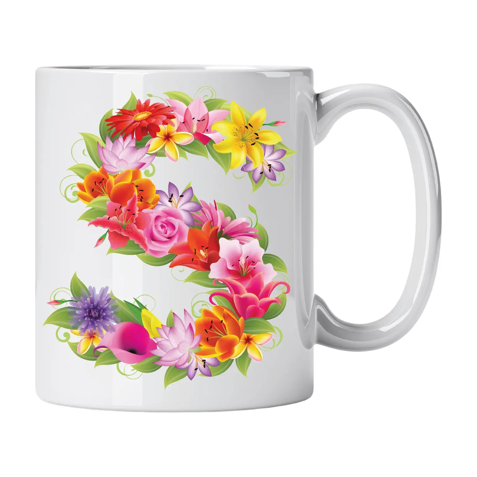 Caneca com Letra de Flores S Cucawik - Cucawik