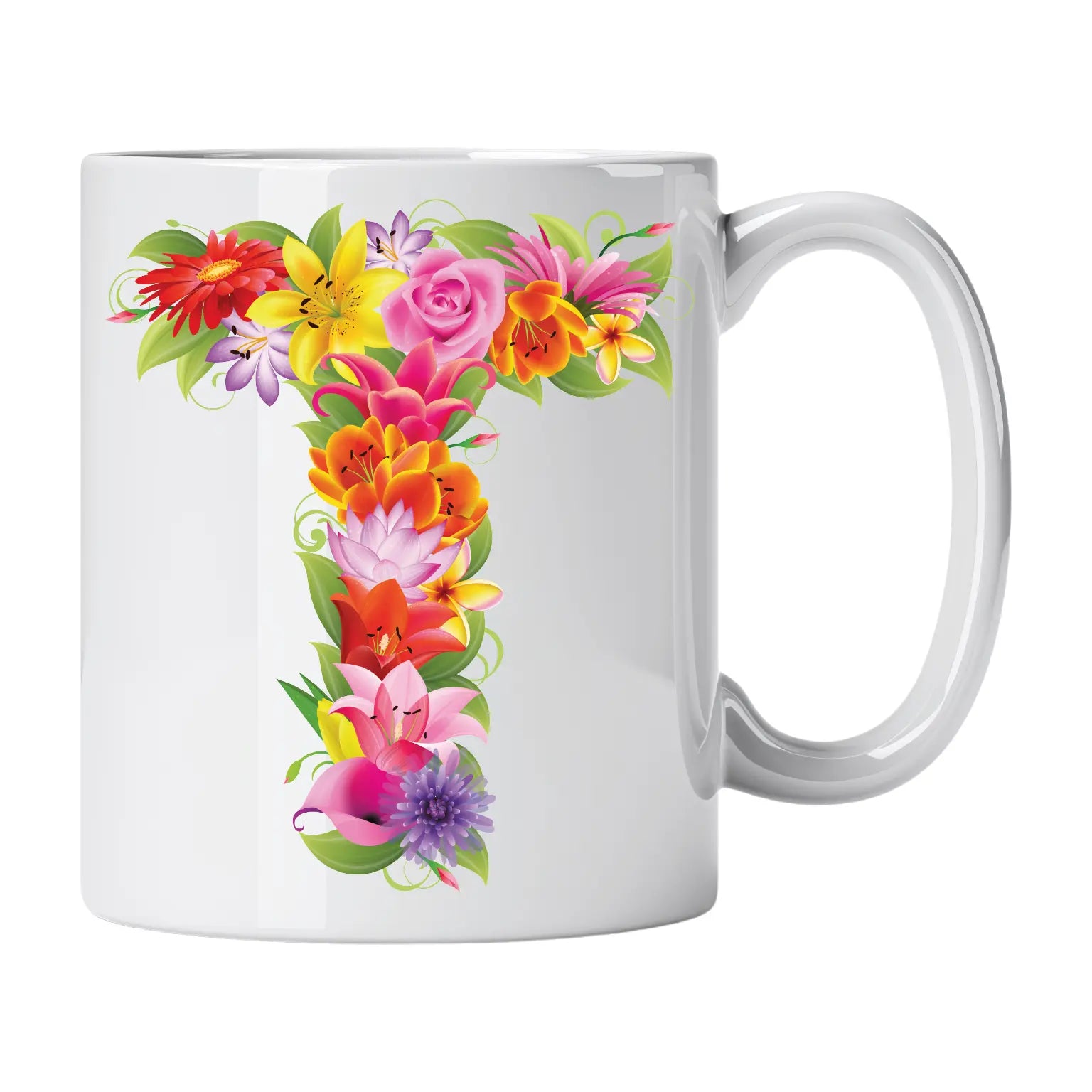 Caneca com Letra de Flores T Cucawik - Cucawik
