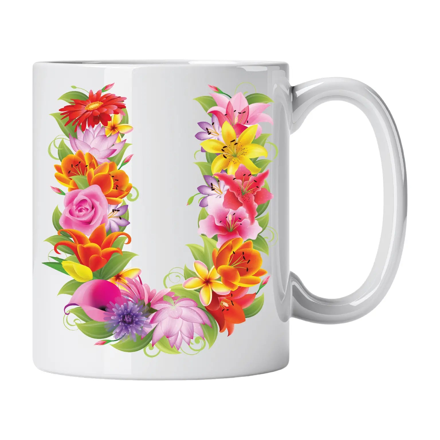 Caneca com Letra de Flores U Cucawik - Cucawik