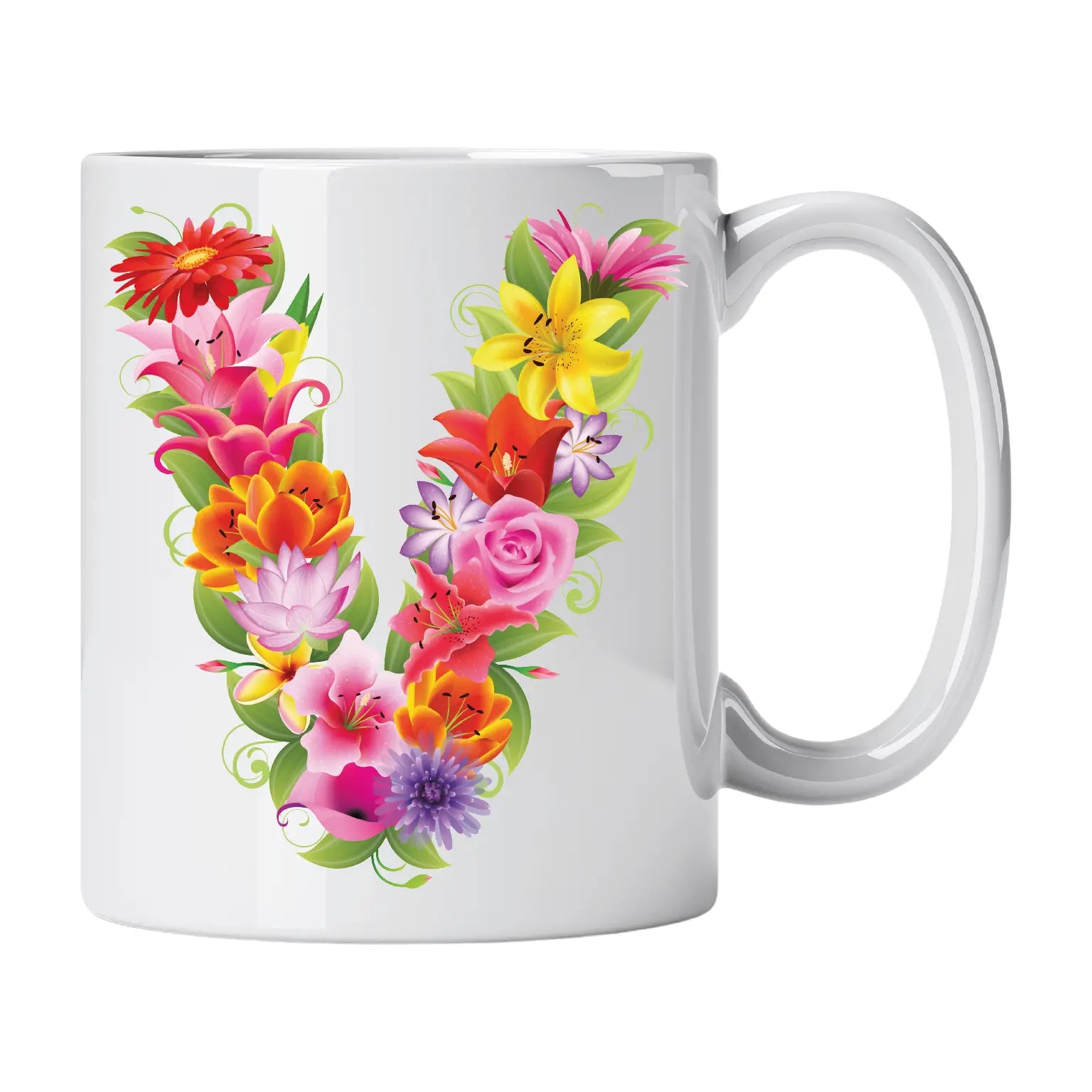 Caneca com Letra de Flores V Cucawik - Cucawik