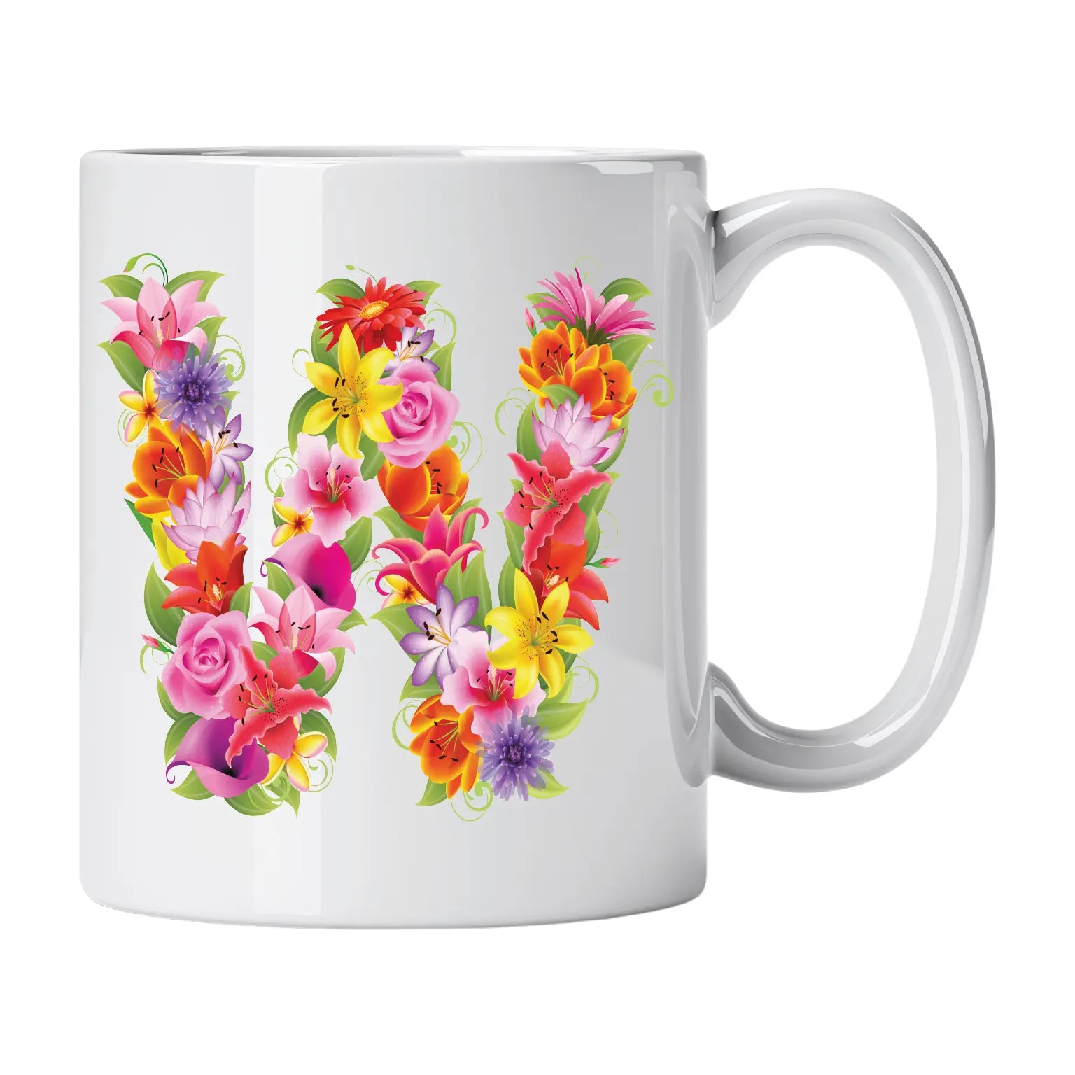 Caneca com Letra de Flores W Cucawik - Cucawik