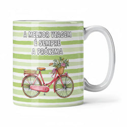 Caneca de Cerâmica com Frase "A Melhor Viagem é Sempre a Próxima" | Cucawik