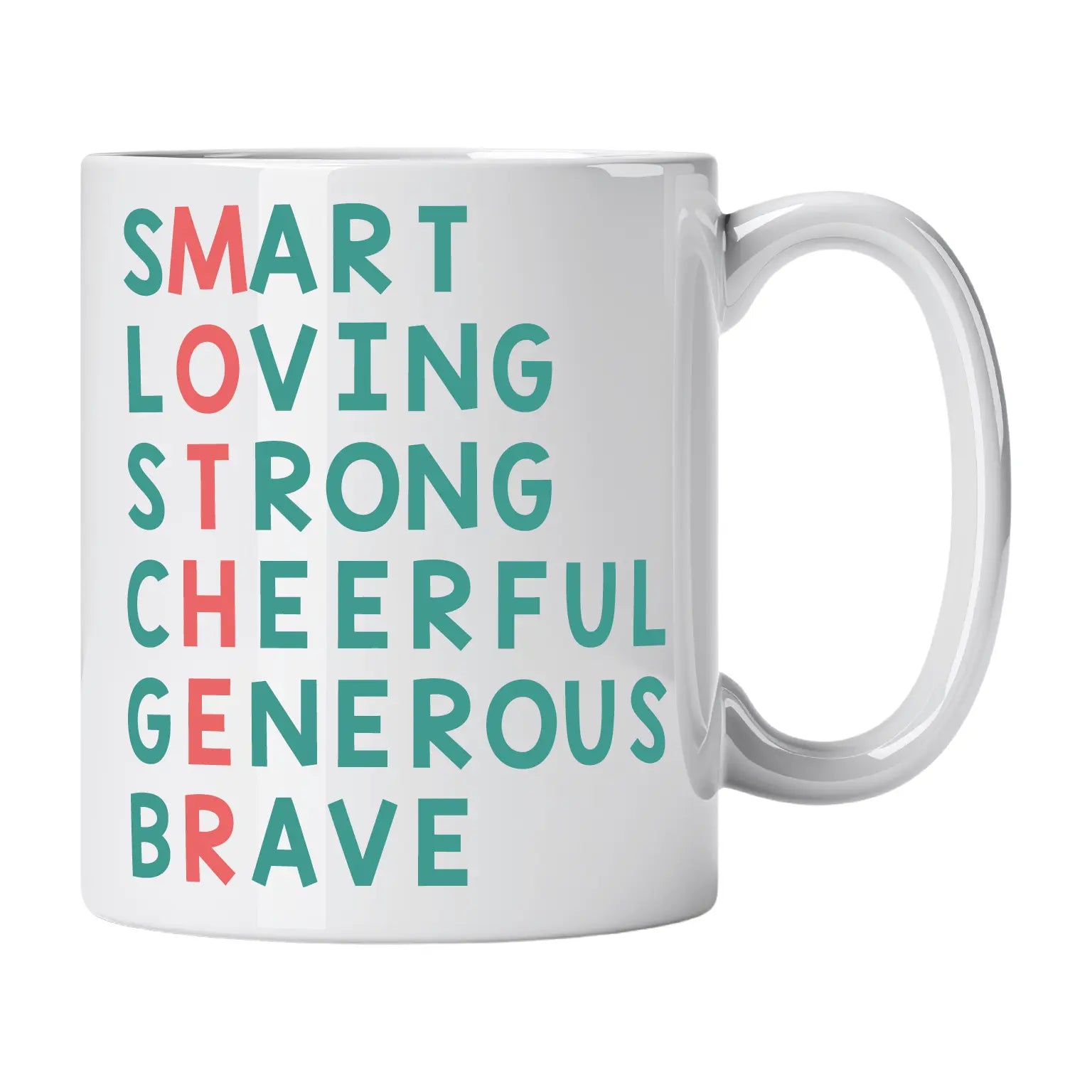 Mug with Phrase "Mother: Smart; Loving; Strong; Cheerful; Generous; Brave" Cucawik