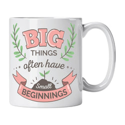 Caneca de Cerâmica com Frase "Big Things Often Have Small Beginnings" | Cucawik