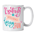Caneca com Frase "Creativity Is Intelligence Having Fun" Cucawik - Cucawik