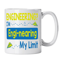 Caneca de Cerâmica com Frase "Engineering? I'm Engi-nearing My Limit" | Cucawik