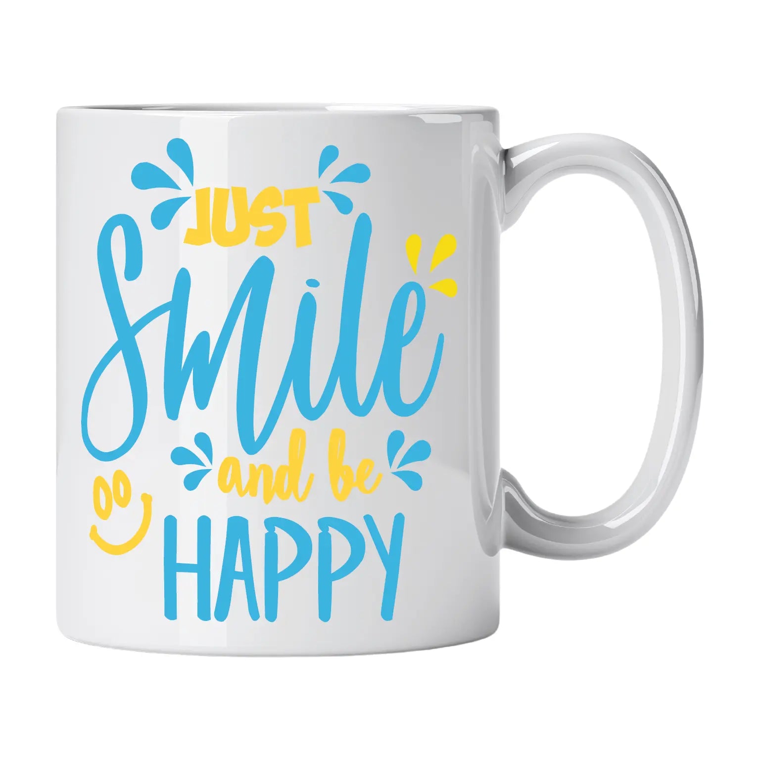Caneca com Frase "Just Smile and Be Happy" Cucawik - Cucawik