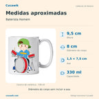 Caneca de Cerâmica Baterista Homem — Medidas aproximadas | Cucawik