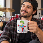 Caneca de Cerâmica Baterista Homem em utilização | Cucawik