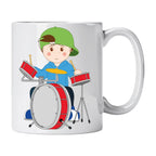 Caneca de Cerâmica Baterista Homem | Cucawik