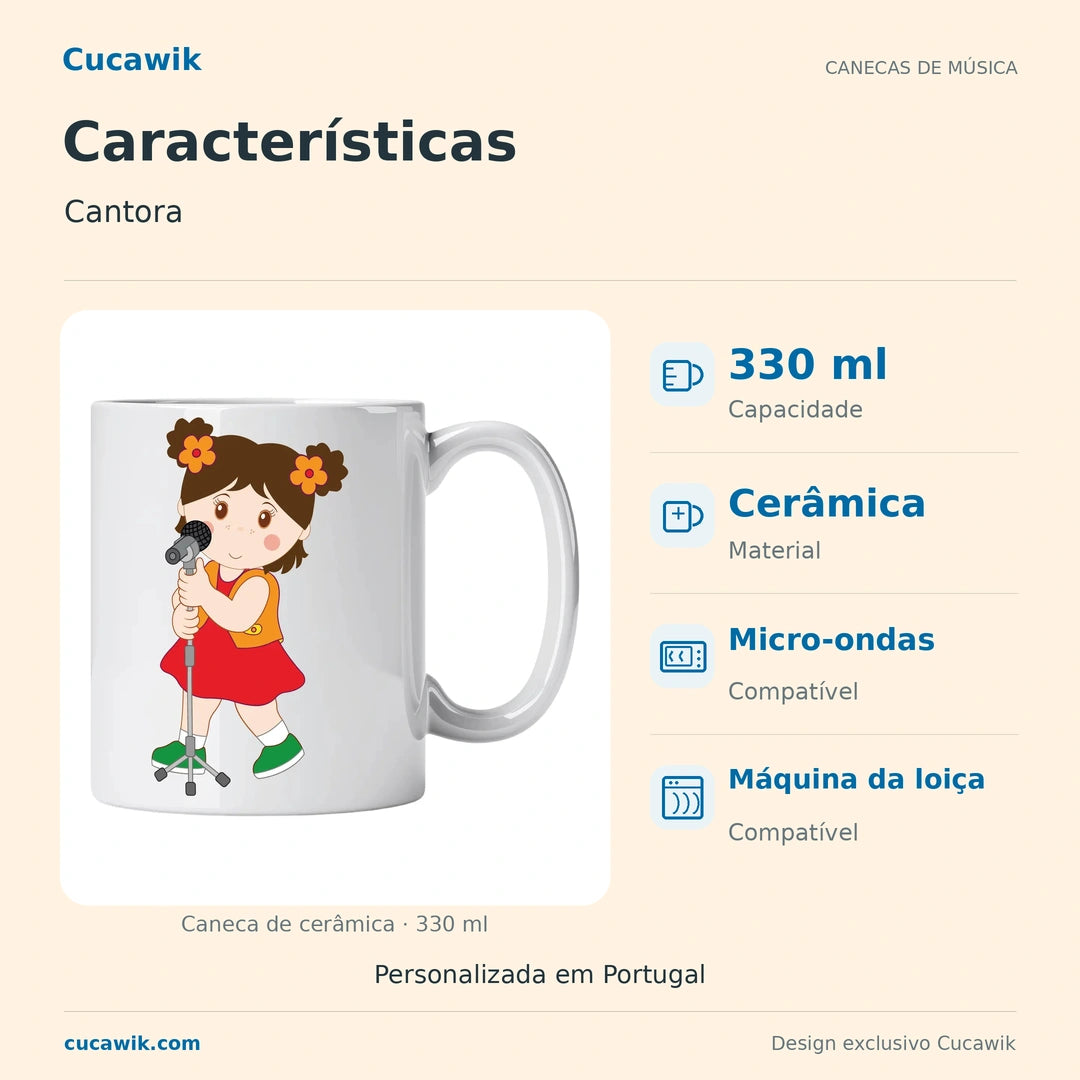 Caneca de Cerâmica Cantora — Características | Cucawik