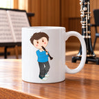 Caneca de Cerâmica Clarinetista Homem em ambiente lifestyle | Cucawik