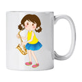 Caneca de Cerâmica Saxofonista Mulher | Cucawik