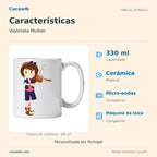 Caneca de Cerâmica Violinista Mulher — Características | Cucawik