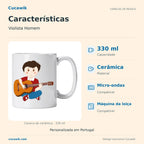 Caneca de Cerâmica Violista Homem — Características | Cucawik