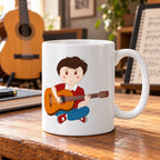Caneca de Cerâmica Violista Homem em ambiente lifestyle | Cucawik