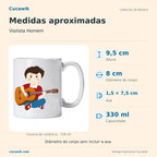 Caneca de Cerâmica Violista Homem — Medidas aproximadas | Cucawik