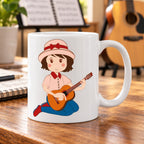 Caneca de Cerâmica Violista Mulher em ambiente lifestyle | Cucawik