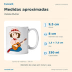 Caneca de Cerâmica Violista Mulher — Medidas aproximadas | Cucawik
