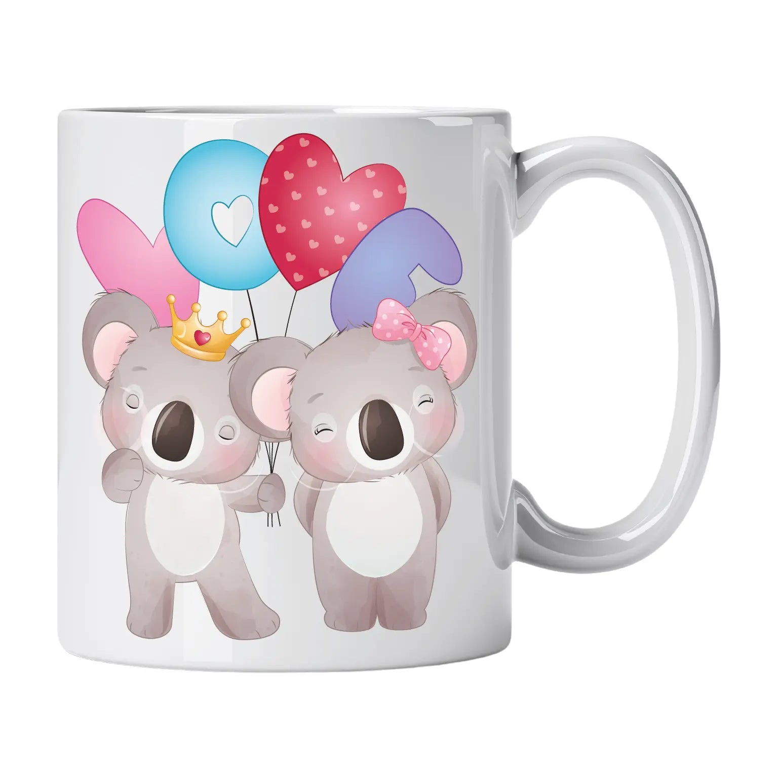Caneca de Namorados com Coalas e Balões | Cucawik