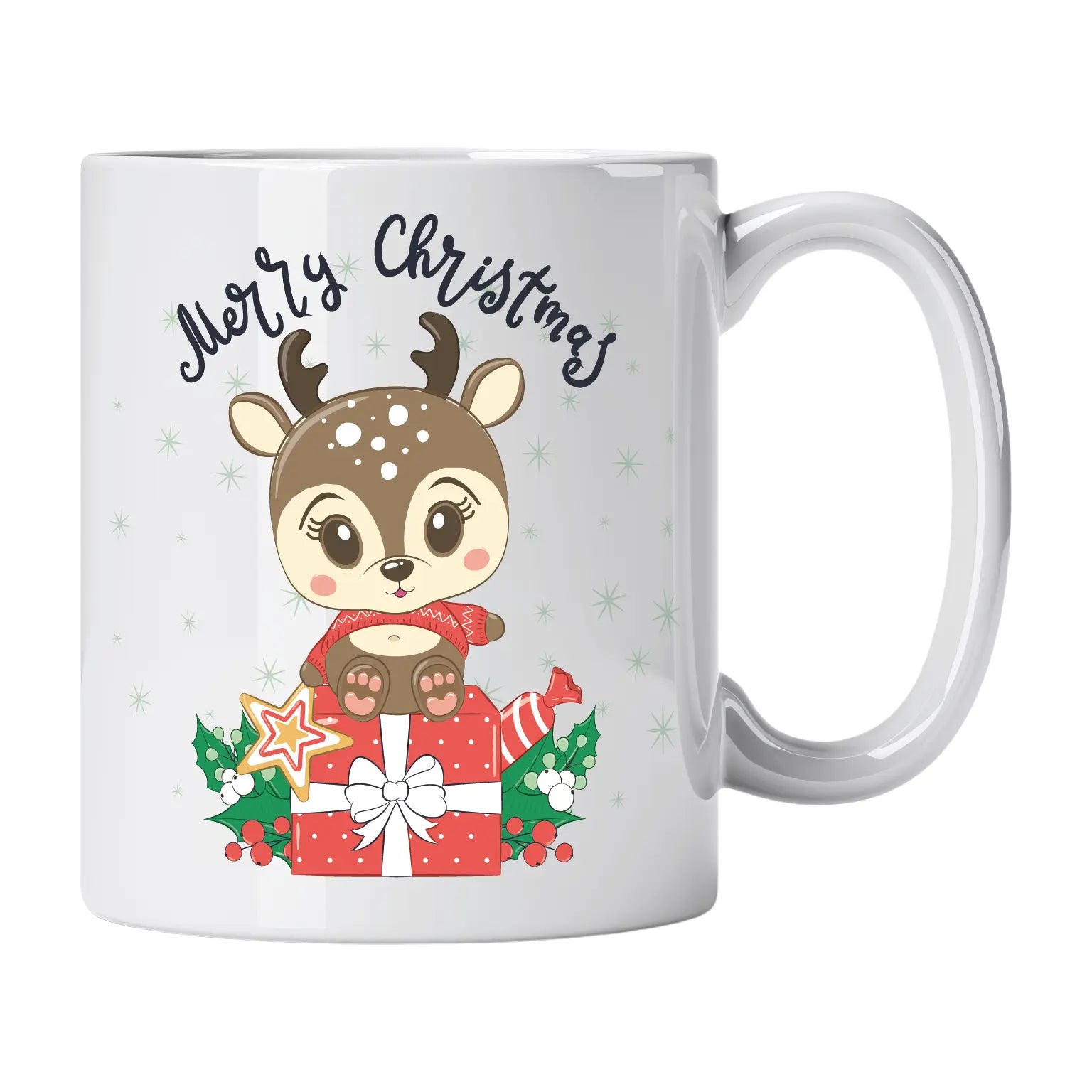 Caneca com Rena de Natal e Presentes | Cucawik