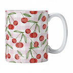 Caneca com padrão de cerejas