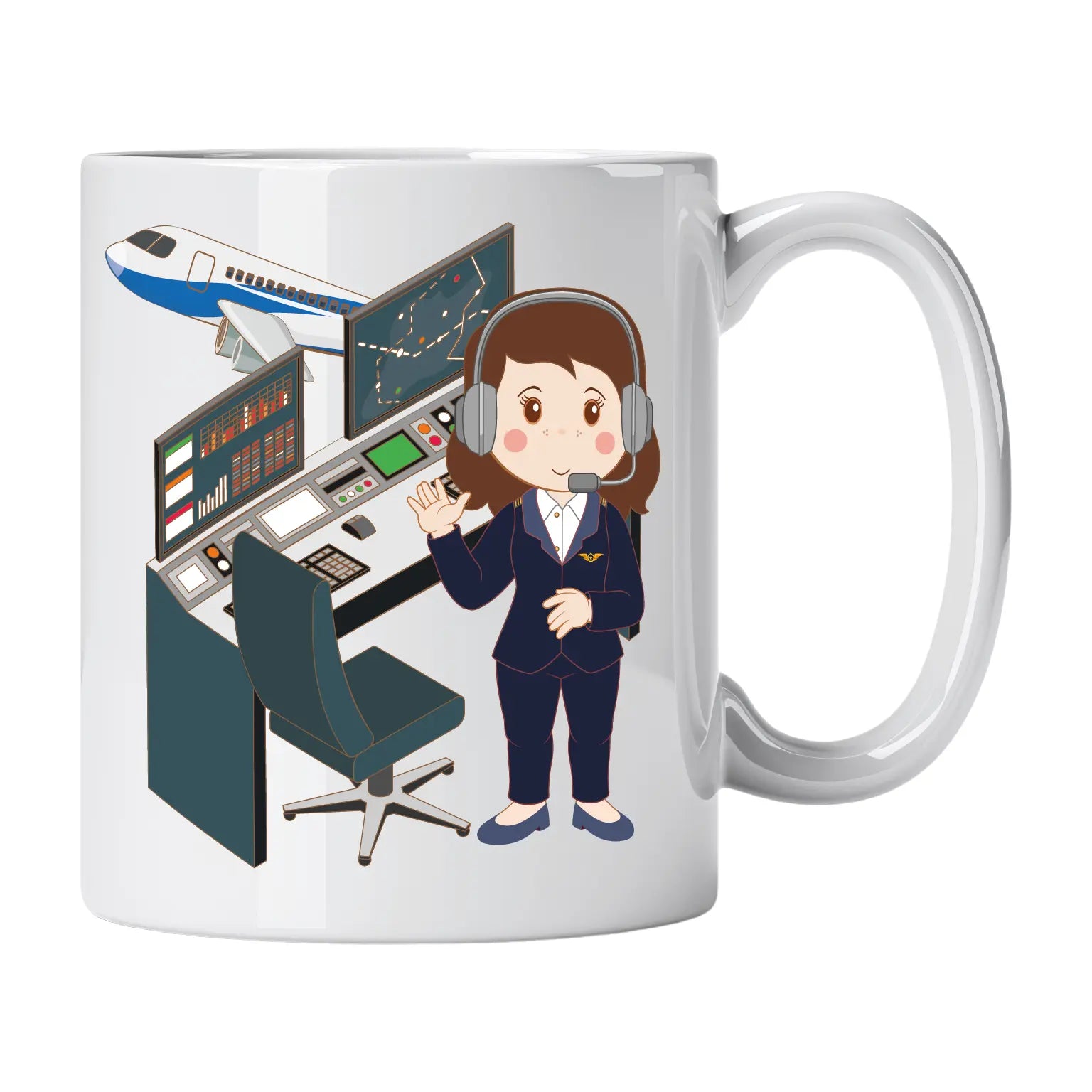 Caneca de Cerâmica Controladora Aérea | Cucawik