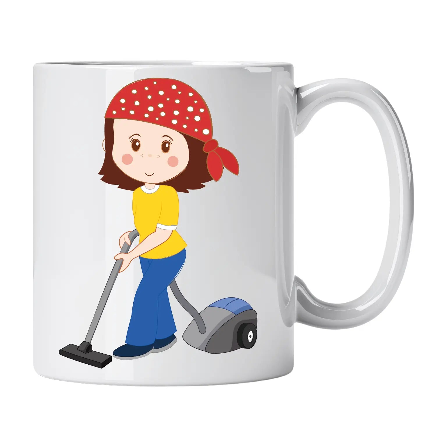 Caneca de Cerâmica Empregada Doméstica com Aspirador | Cucawik