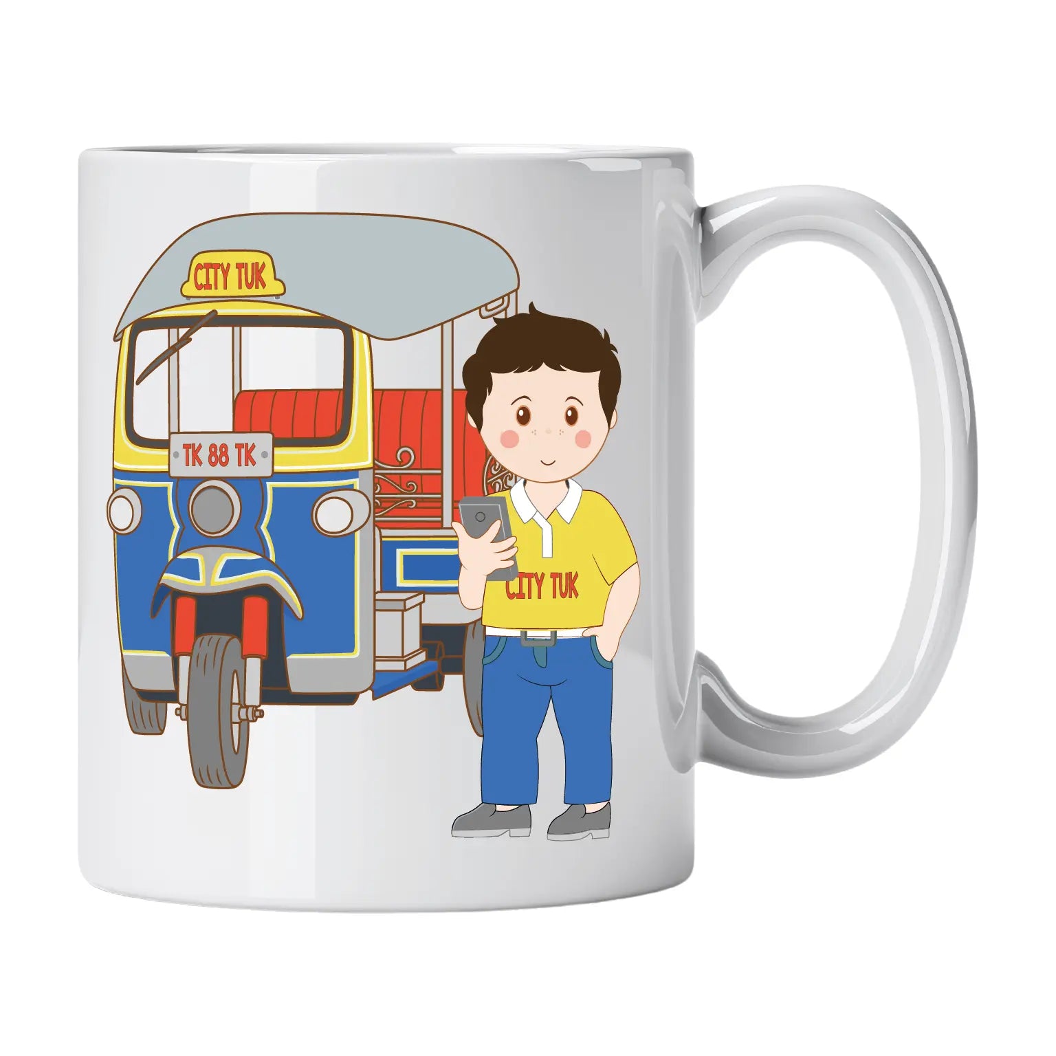 Caneca de Cerâmica Motrista de Tuk Tuk | Cucawik