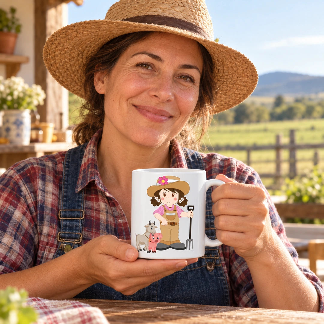 Caneca de Cerâmica Agricultora em utilização | Cucawik