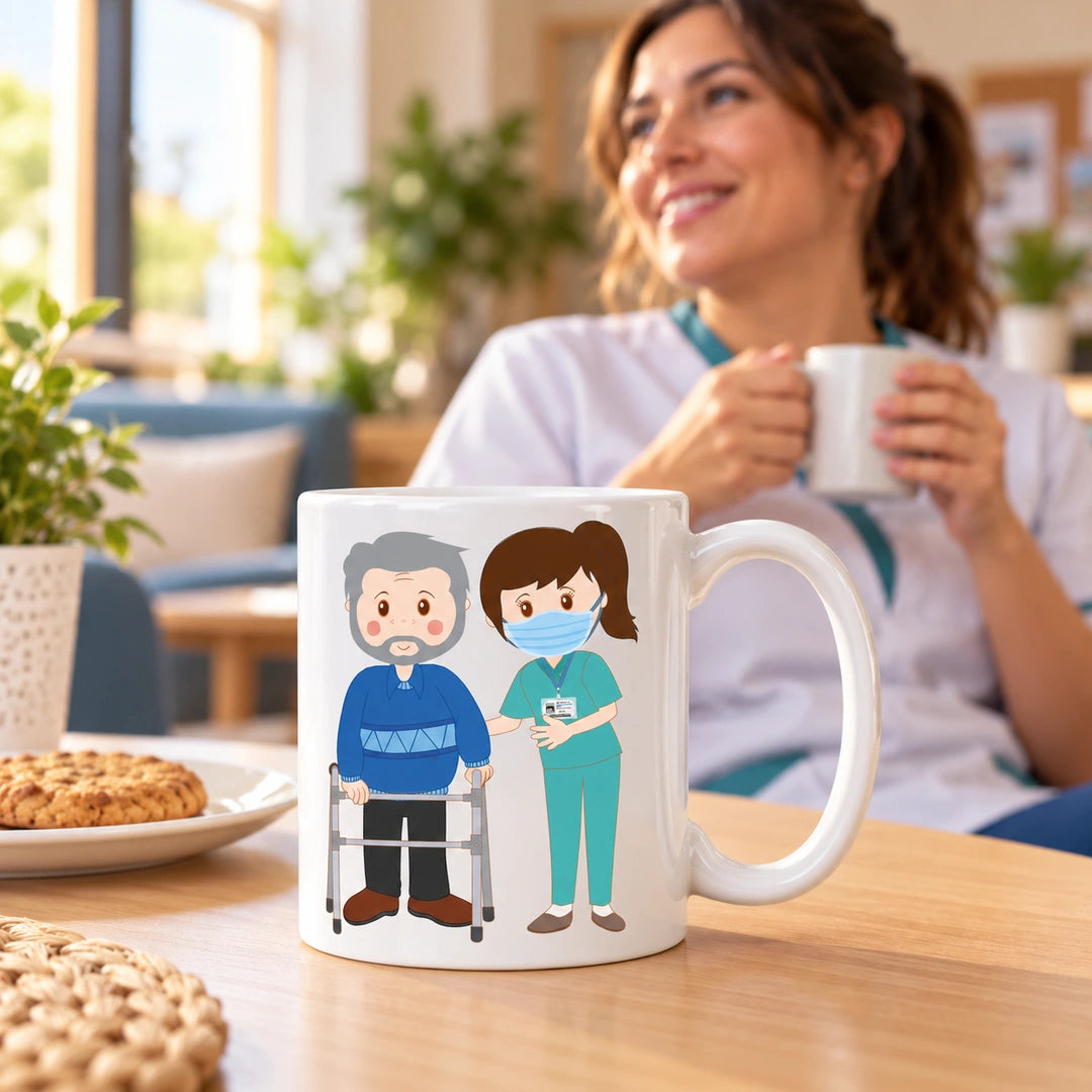 Caneca de Cerâmica Ajudante de Lar Mulher e Utente Homem — lifestyle | Cucawik