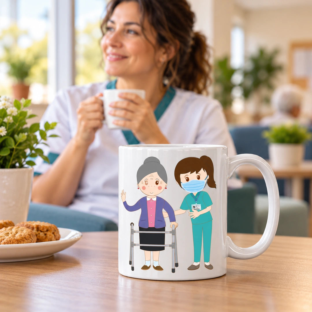 Caneca de Cerâmica Ajudante de Lar Mulher e Utente Mulher — lifestyle | Cucawik