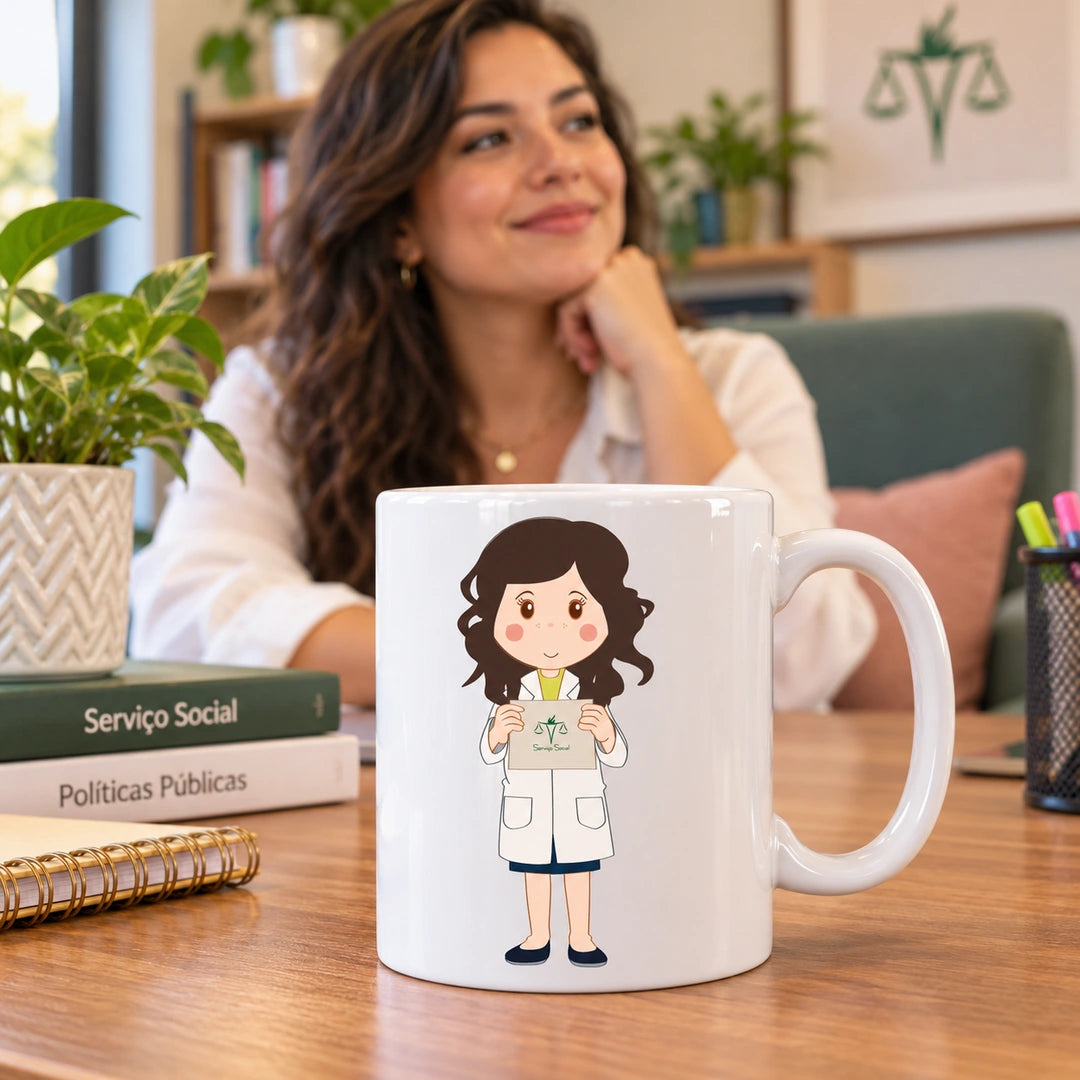 Caneca de Cerâmica Assistente Social Mulher — lifestyle | Cucawik