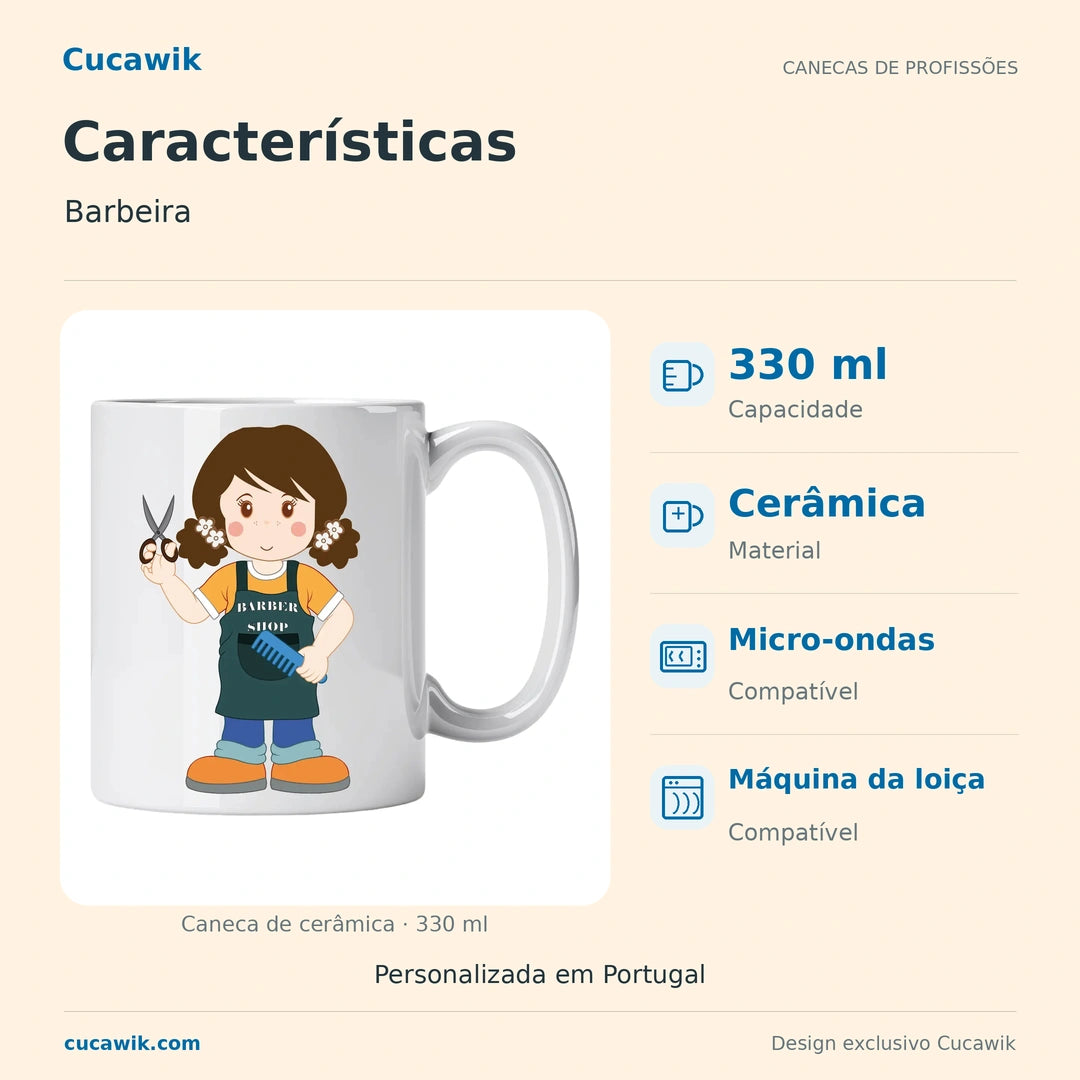 Caneca de Cerâmica Barbeira — Características | Cucawik
