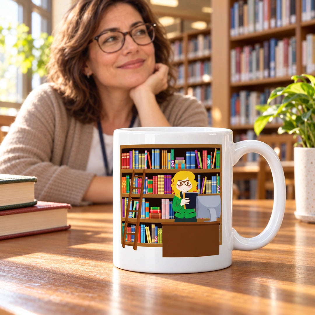 Caneca de Cerâmica Bibliotecária — lifestyle | Cucawik