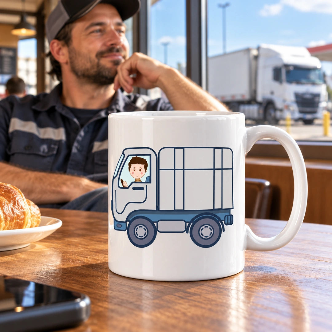 Caneca de Cerâmica Camionista Homem — lifestyle | Cucawik