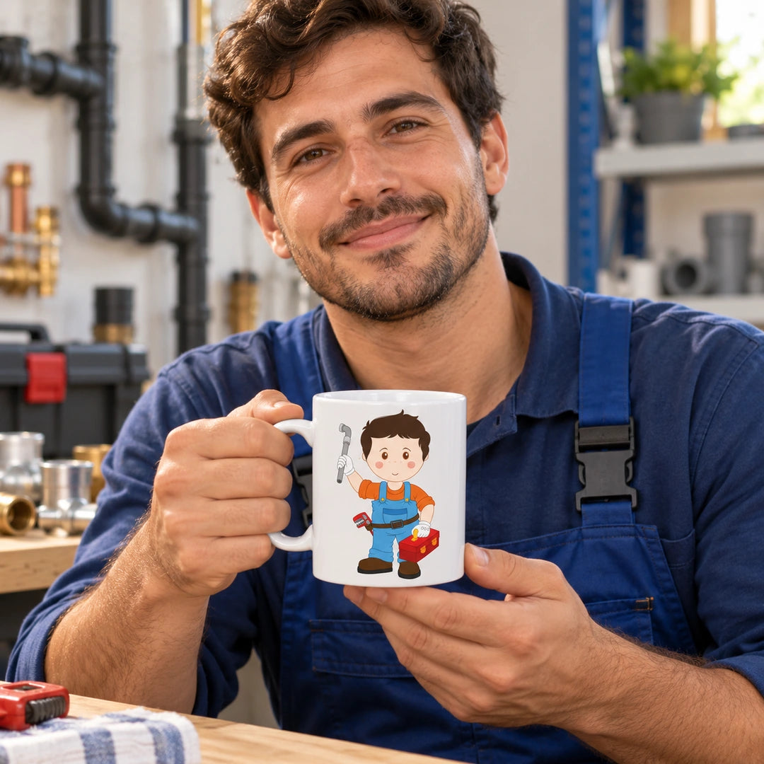 Caneca de Cerâmica Canalizador em utilização | Cucawik