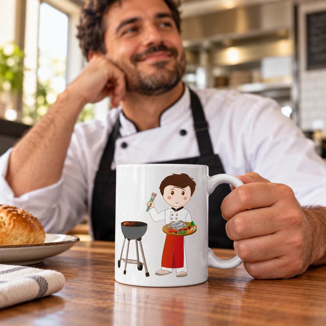 Caneca de Cerâmica Churrasqueiro — lifestyle | Cucawik