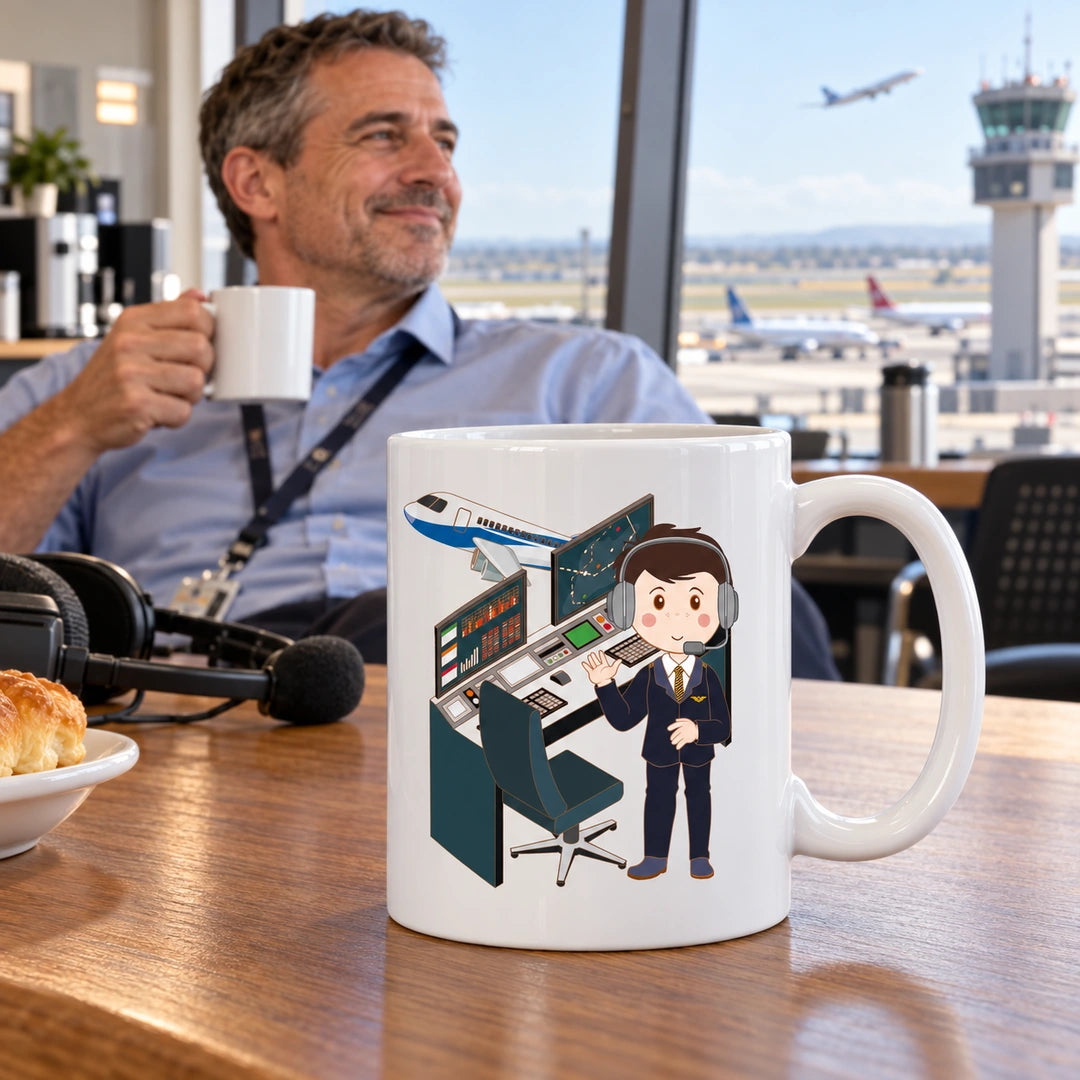 Caneca de Cerâmica Controlador de Tráfego Aéreo — lifestyle | Cucawik